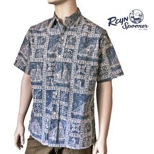 REYN Spooner Authentic Vintage Hawaiian Shirt Top Tiki Nautical Theme NWOT